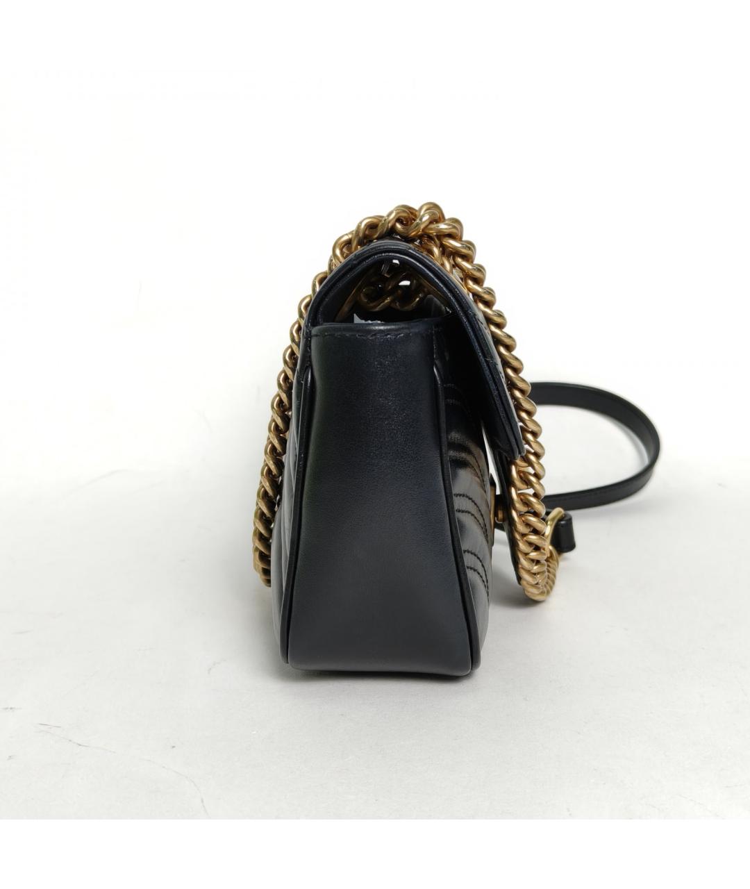 GUCCI Черная кожаная сумка через плечо, фото 5