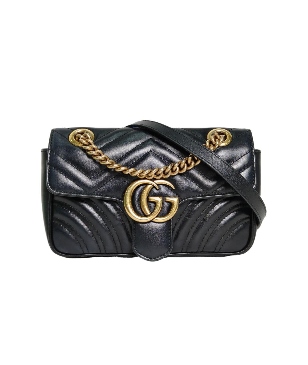 GUCCI Черная кожаная сумка через плечо, фото 1