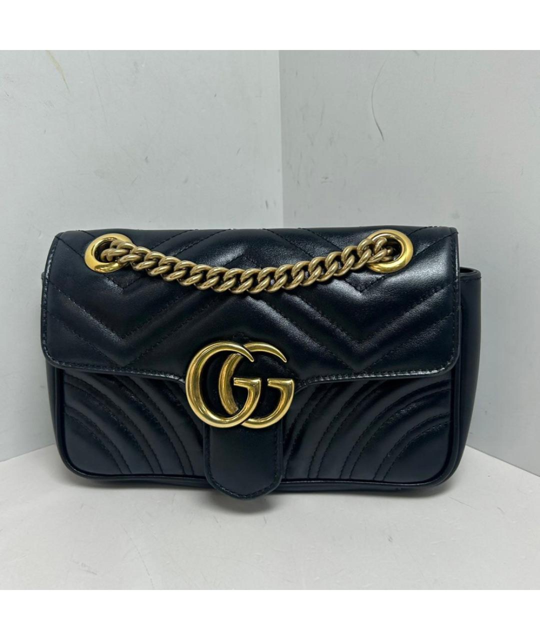 GUCCI Черная кожаная сумка через плечо, фото 9