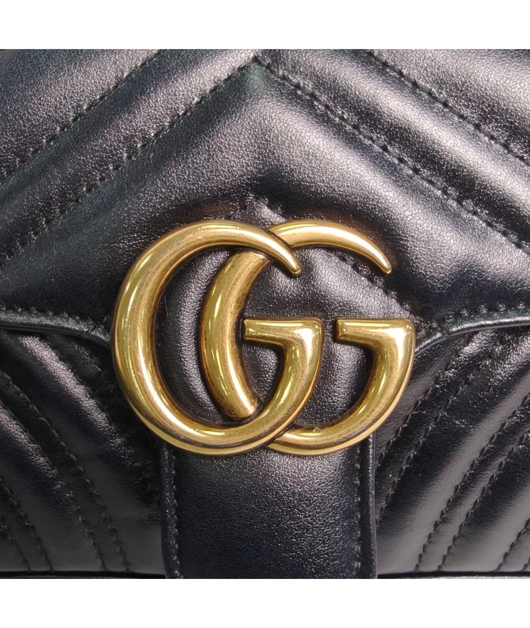 GUCCI Черная кожаная сумка через плечо, фото 7