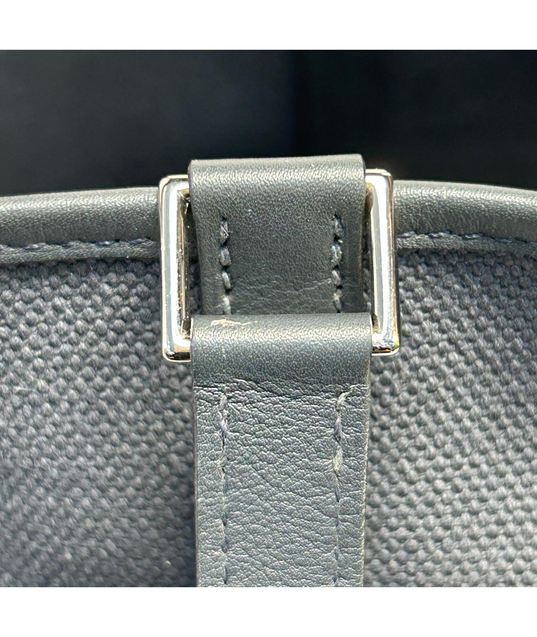 HERMES Антрацитовая тканевая сумка с короткими ручками, фото 9