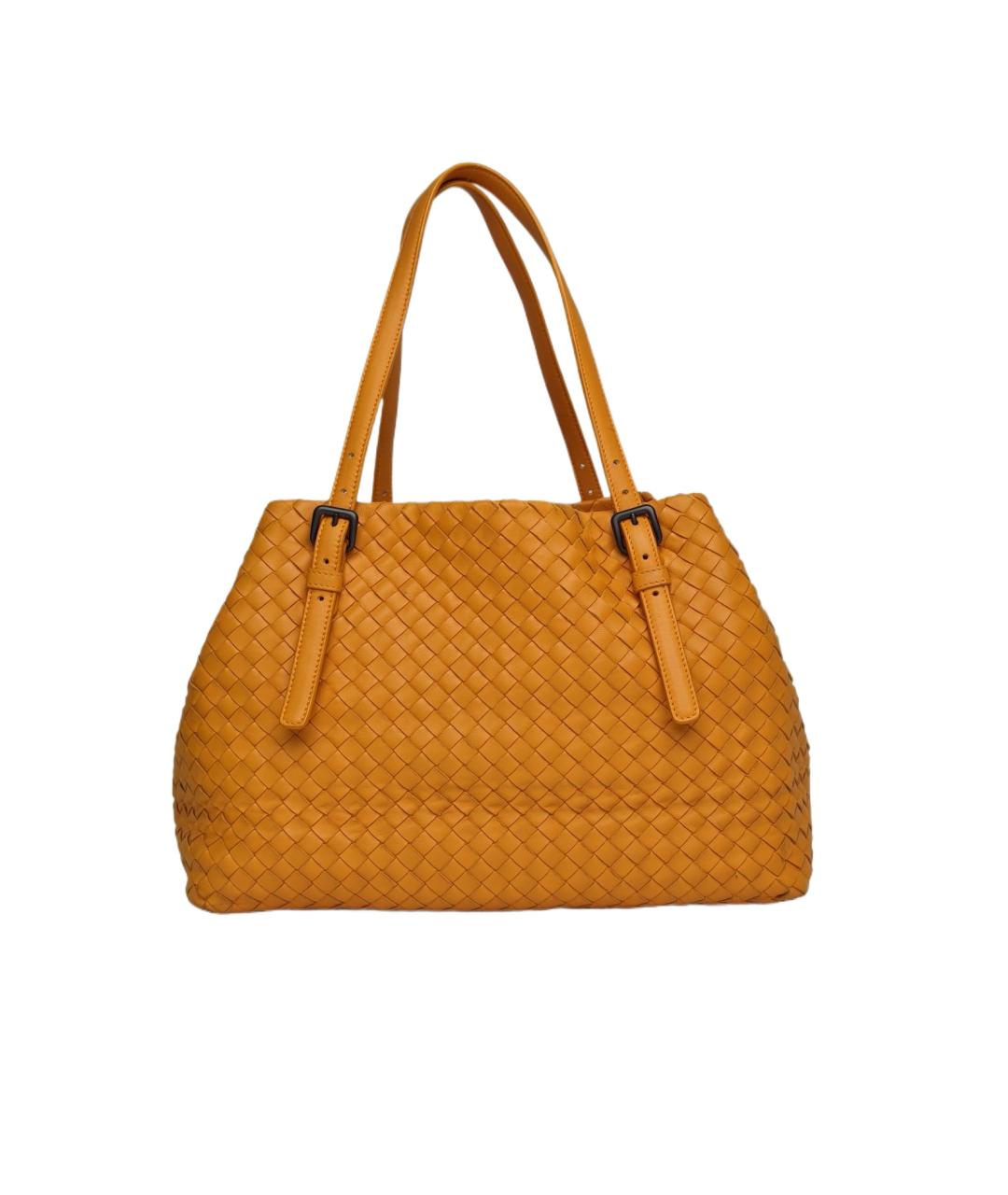 BOTTEGA VENETA Оранжевая кожаная сумка через плечо, фото 1