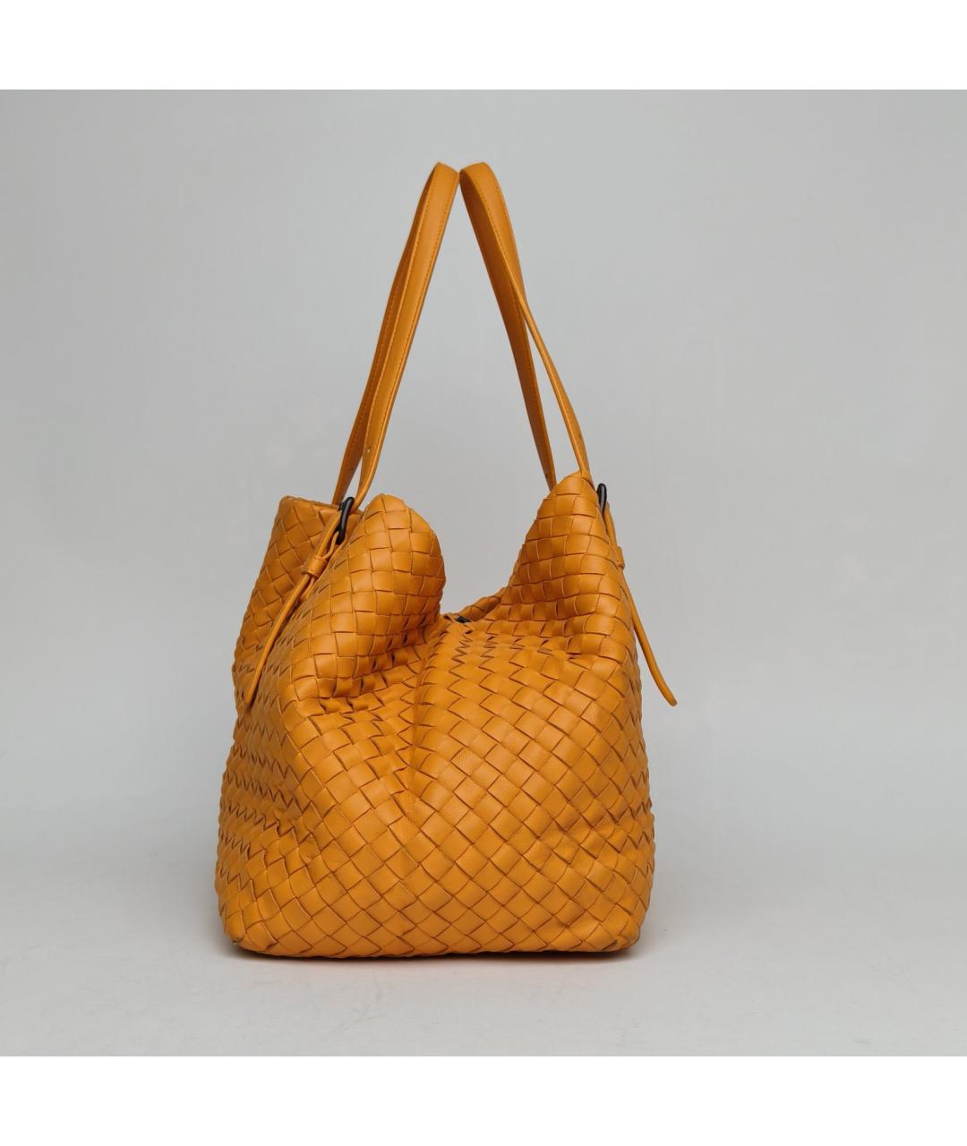 BOTTEGA VENETA Оранжевая кожаная сумка через плечо, фото 5