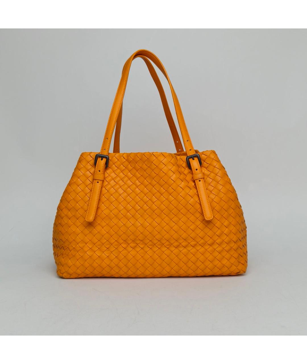 BOTTEGA VENETA Оранжевая кожаная сумка через плечо, фото 2
