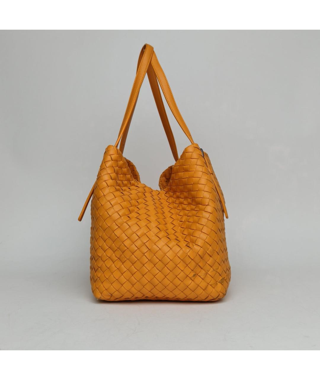 BOTTEGA VENETA Оранжевая кожаная сумка через плечо, фото 3