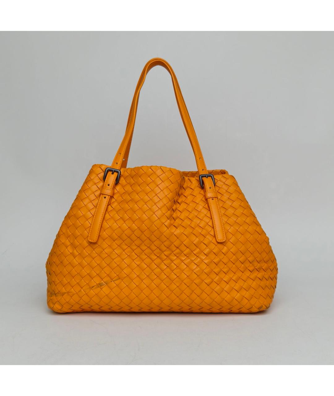 BOTTEGA VENETA Оранжевая кожаная сумка через плечо, фото 4