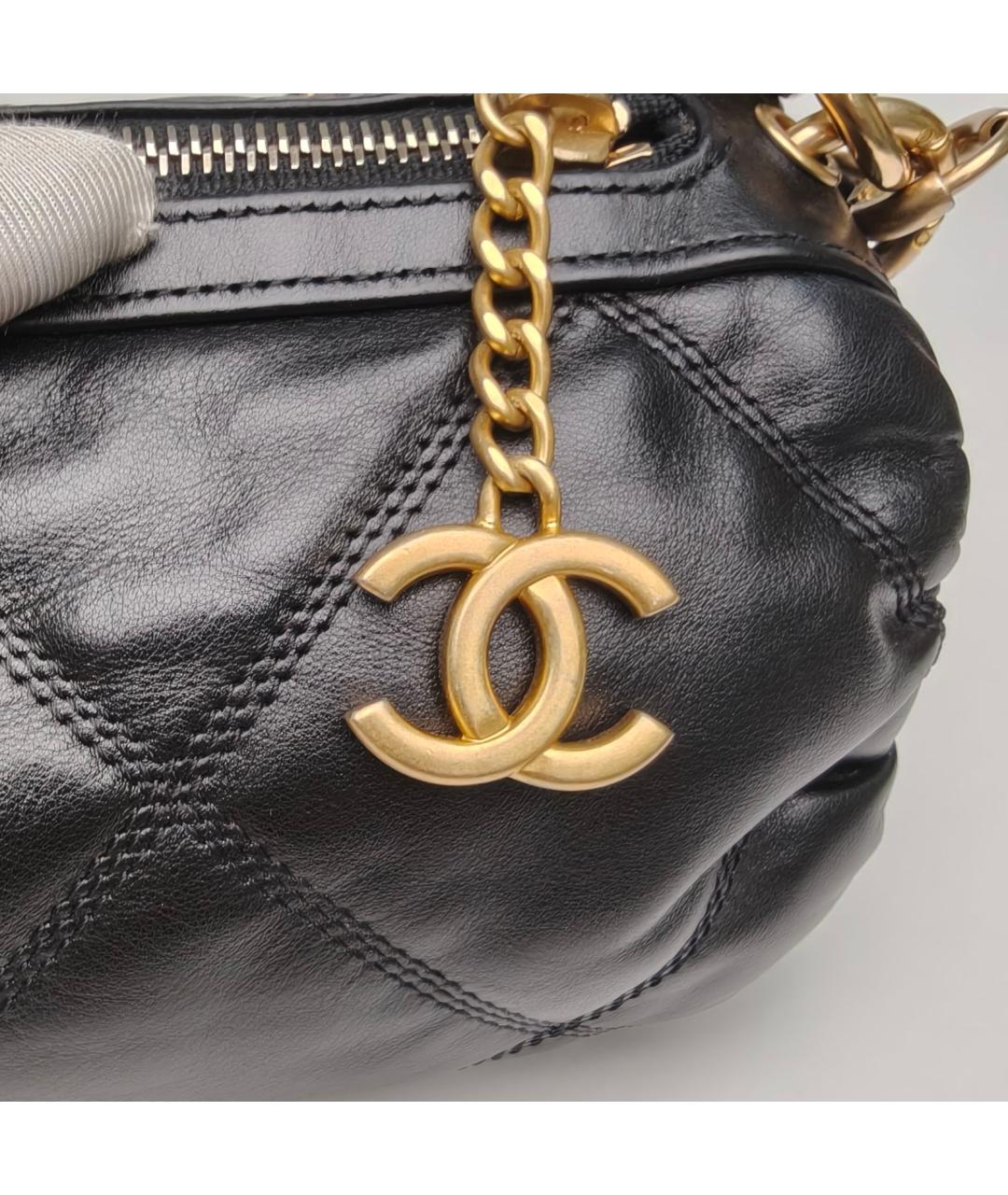 CHANEL Черная кожаная сумка через плечо, фото 7