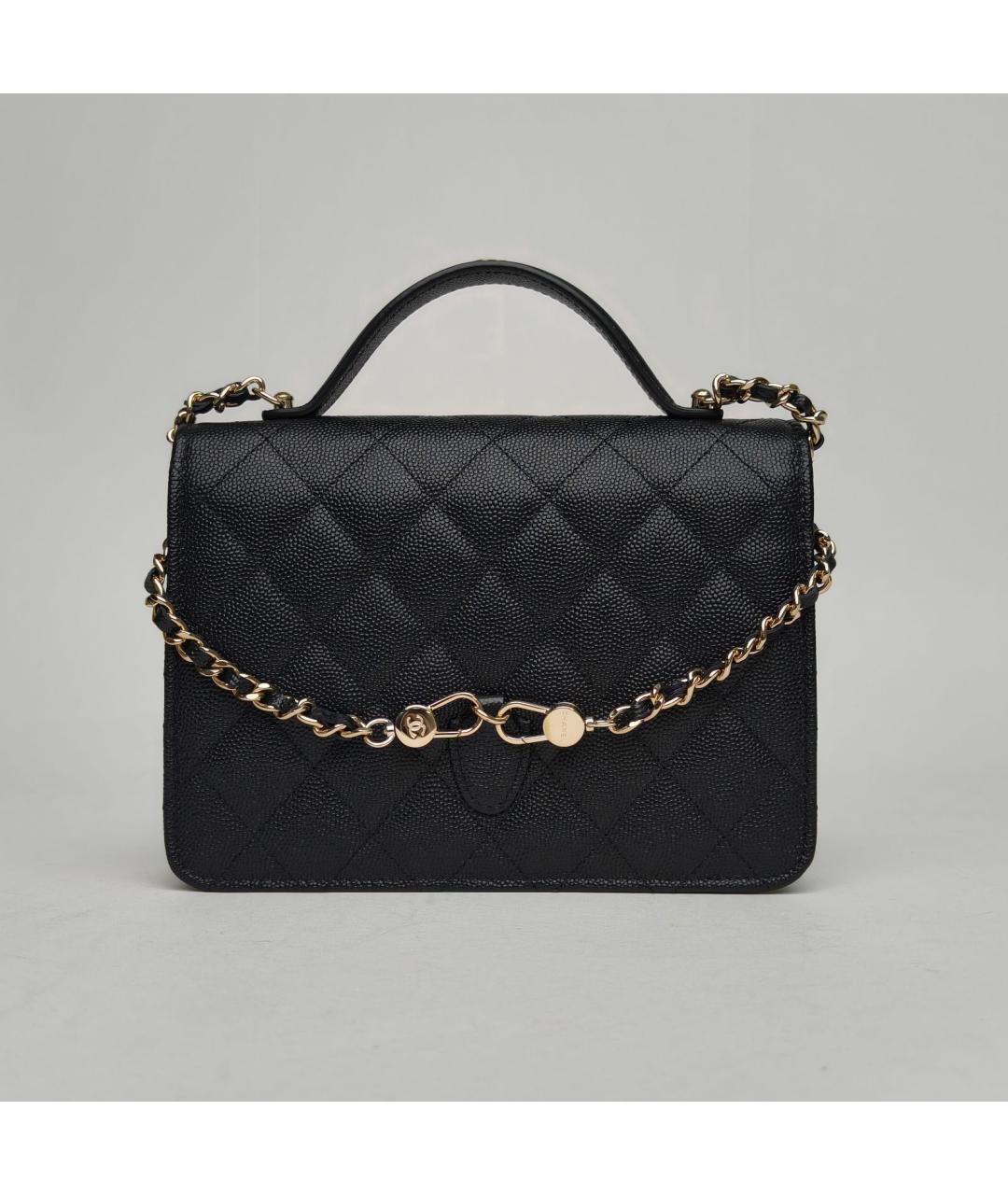 CHANEL Черная кожаная сумка через плечо, фото 4