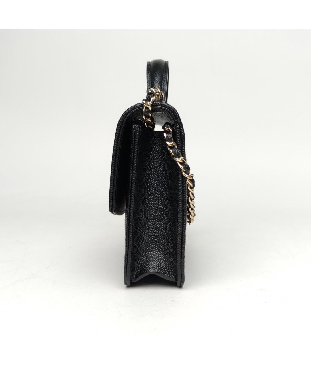 CHANEL Черная кожаная сумка через плечо, фото 3