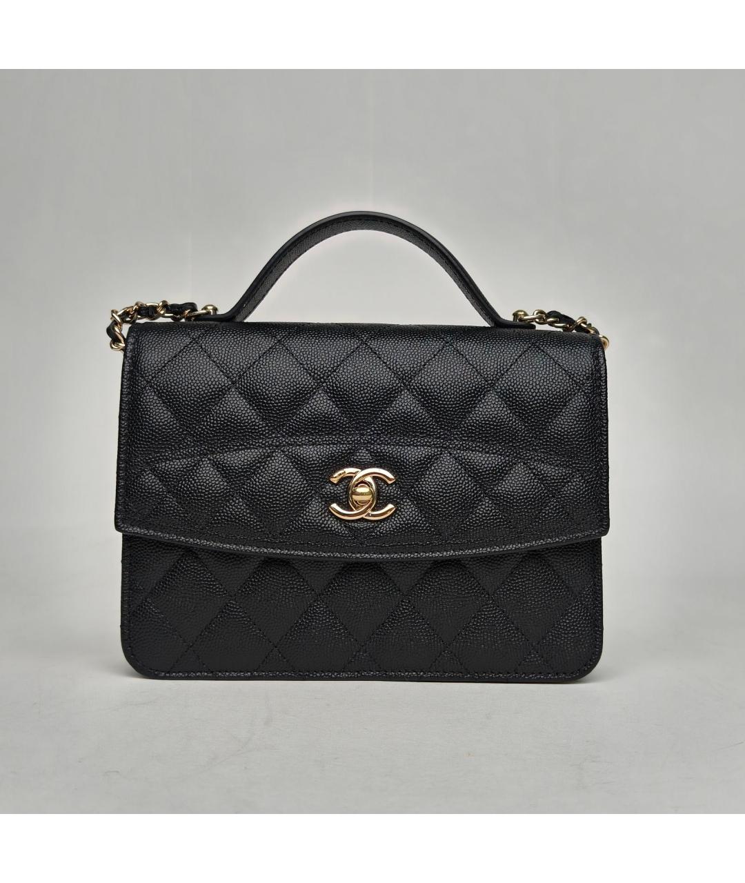 CHANEL Черная кожаная сумка через плечо, фото 2