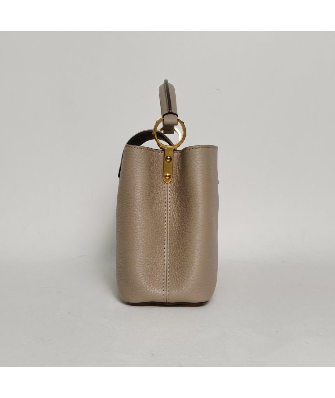 LOUIS VUITTON Серая кожаная сумка через плечо, фото 3