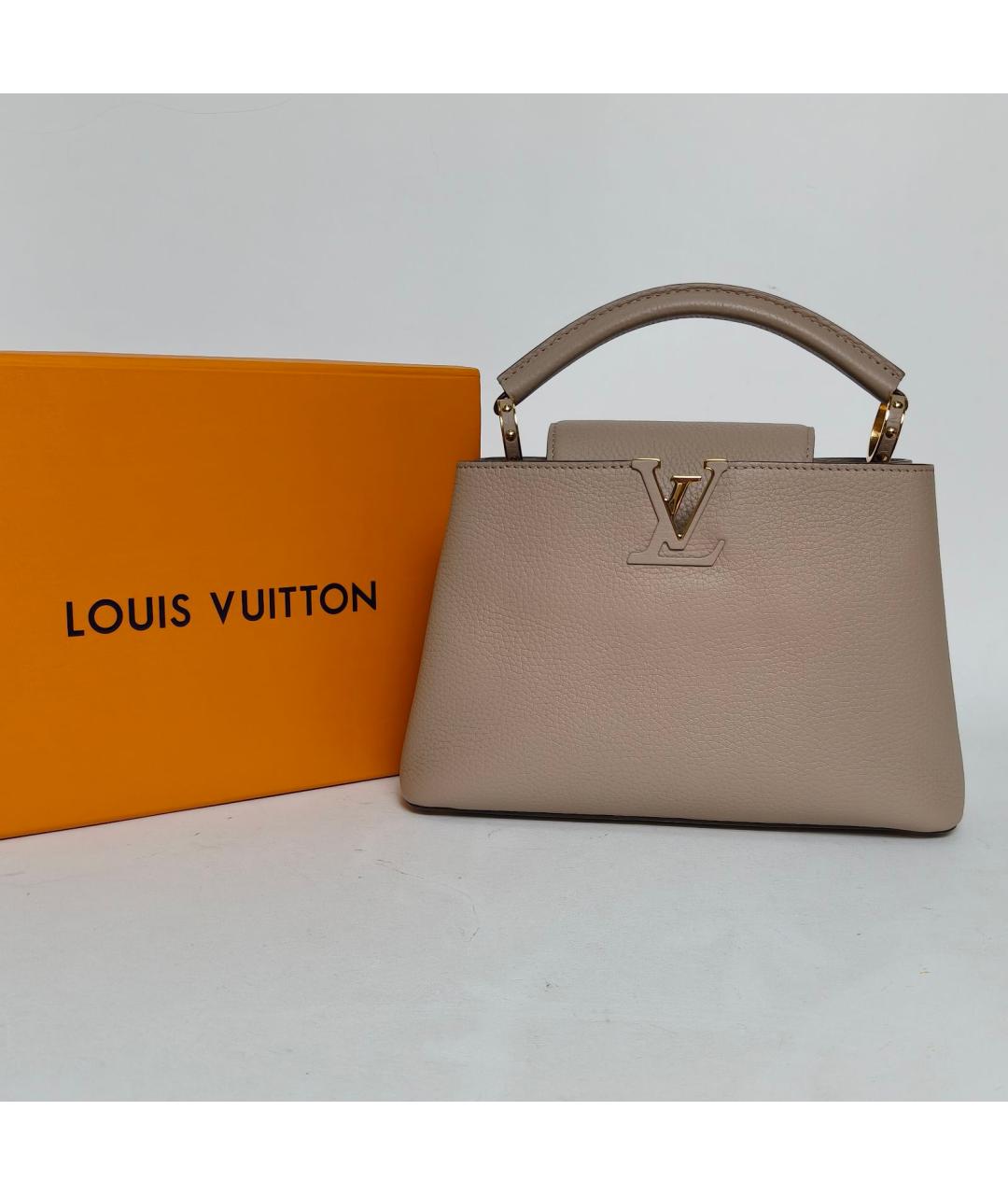 LOUIS VUITTON Серая кожаная сумка через плечо, фото 9