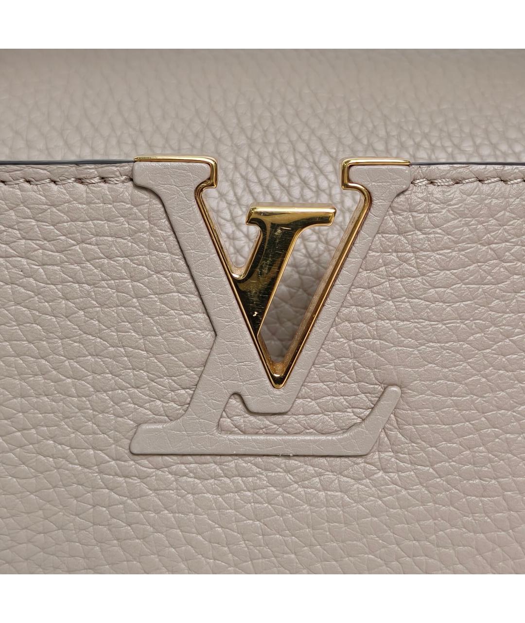 LOUIS VUITTON Серая кожаная сумка через плечо, фото 7