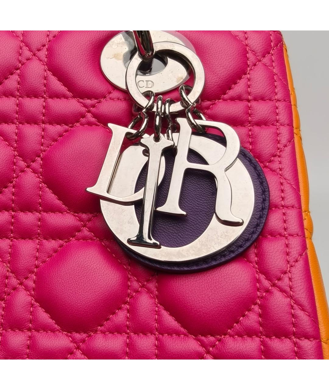 CHRISTIAN DIOR Розовая кожаная сумка через плечо, фото 7