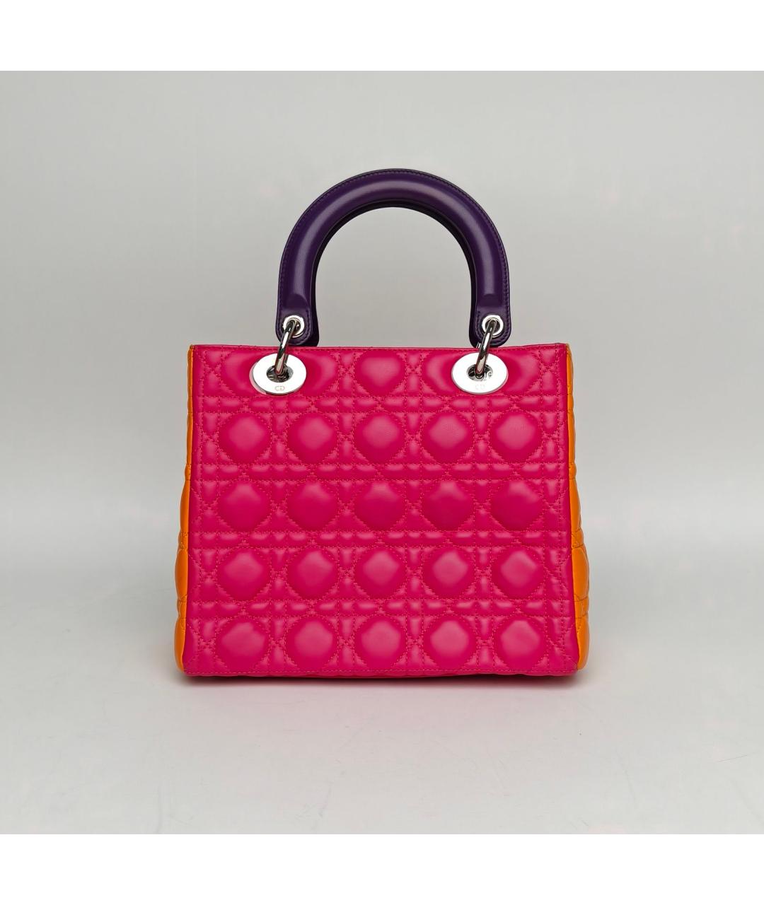 CHRISTIAN DIOR Розовая кожаная сумка через плечо, фото 4