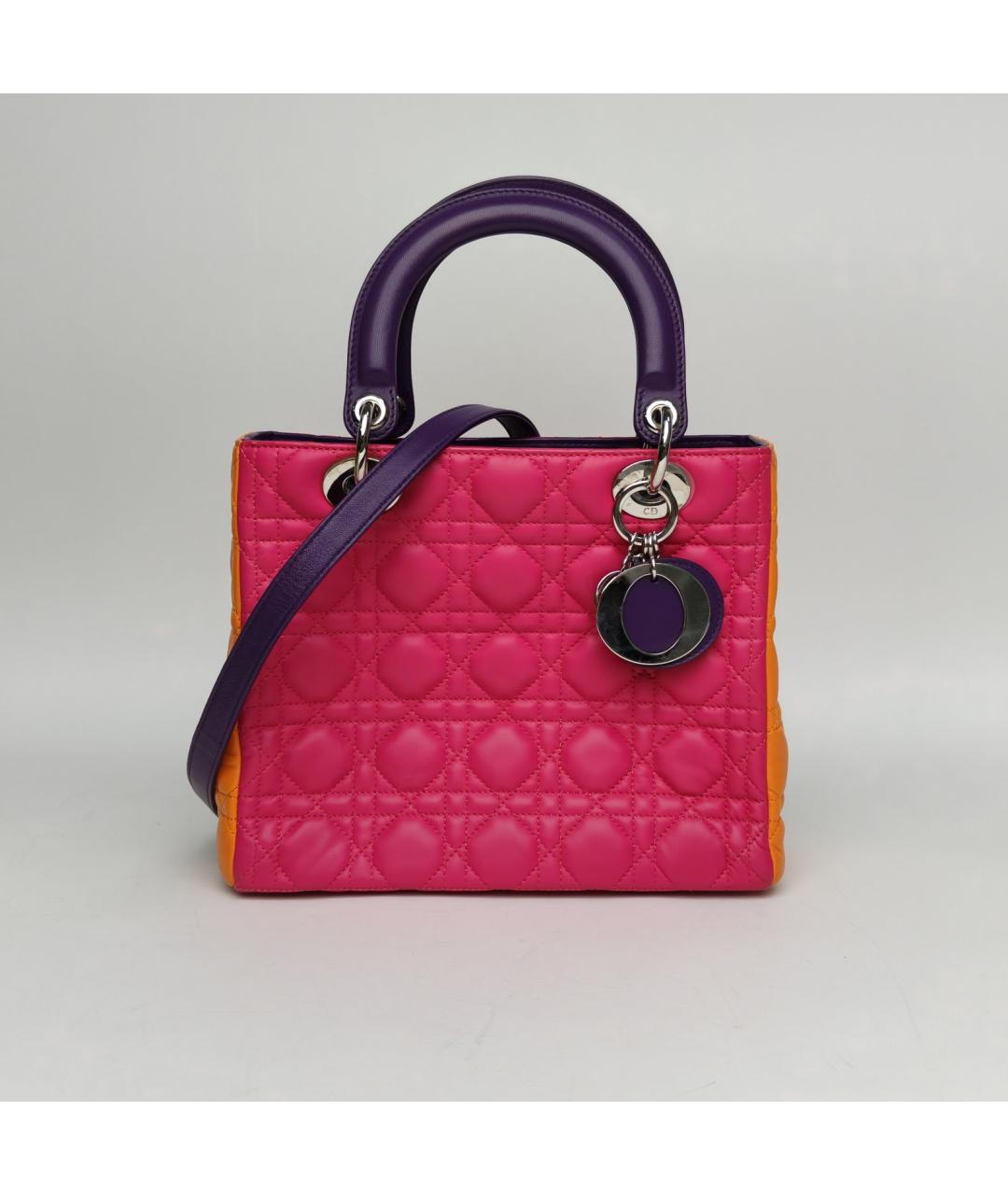 CHRISTIAN DIOR Розовая кожаная сумка через плечо, фото 2