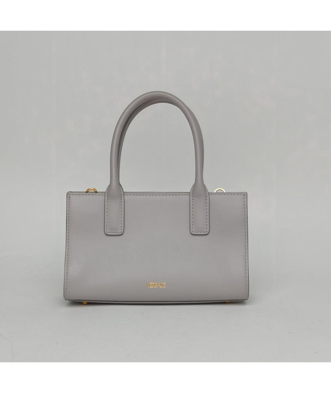 VERSACE Серая кожаная сумка через плечо, фото 4