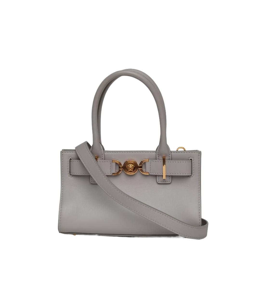 VERSACE Серая кожаная сумка через плечо, фото 1