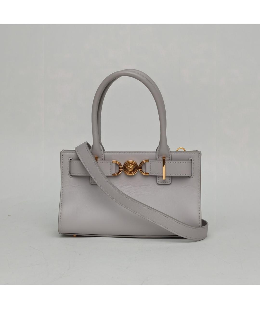 VERSACE Серая кожаная сумка через плечо, фото 9