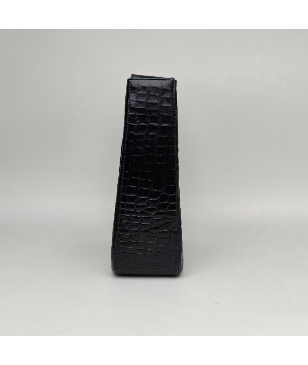 FERRAGAMO Черная кожаная сумка через плечо, фото 5