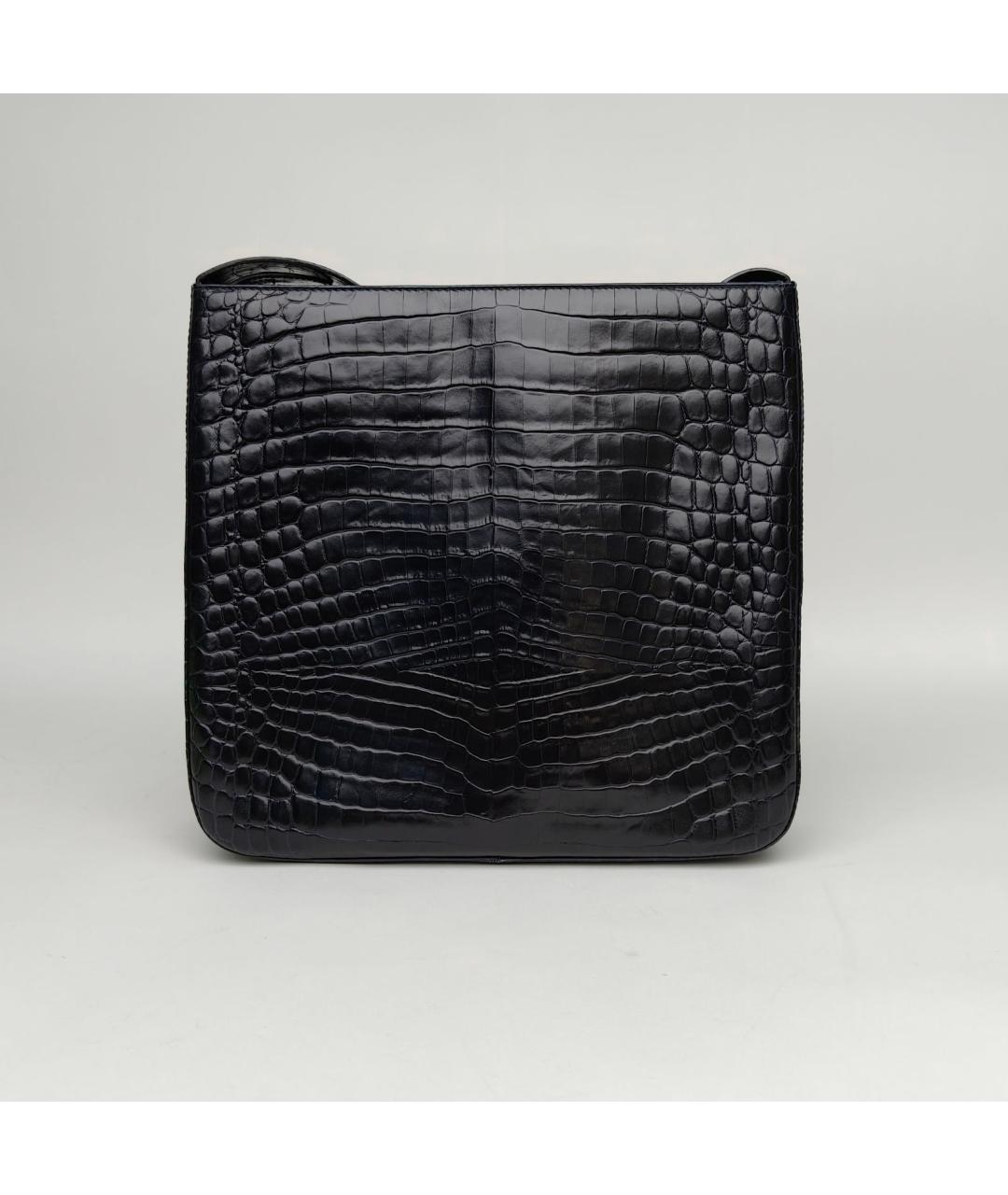 FERRAGAMO Черная кожаная сумка через плечо, фото 4