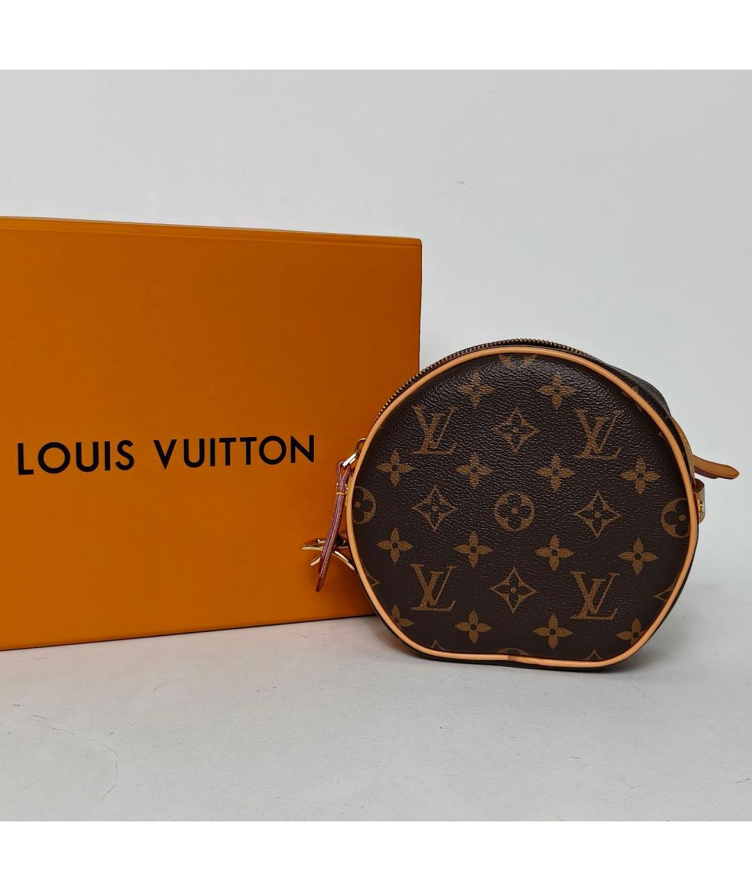 LOUIS VUITTON Коричневая кожаная сумка через плечо, фото 8
