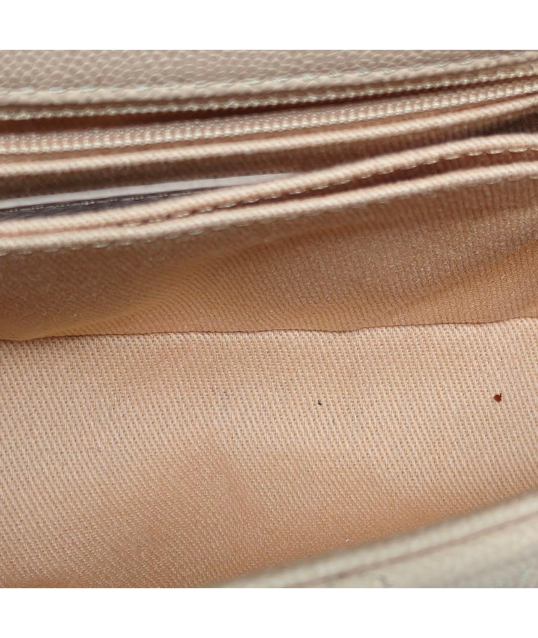 CHANEL Бежевая кожаная сумка с короткими ручками, фото 8