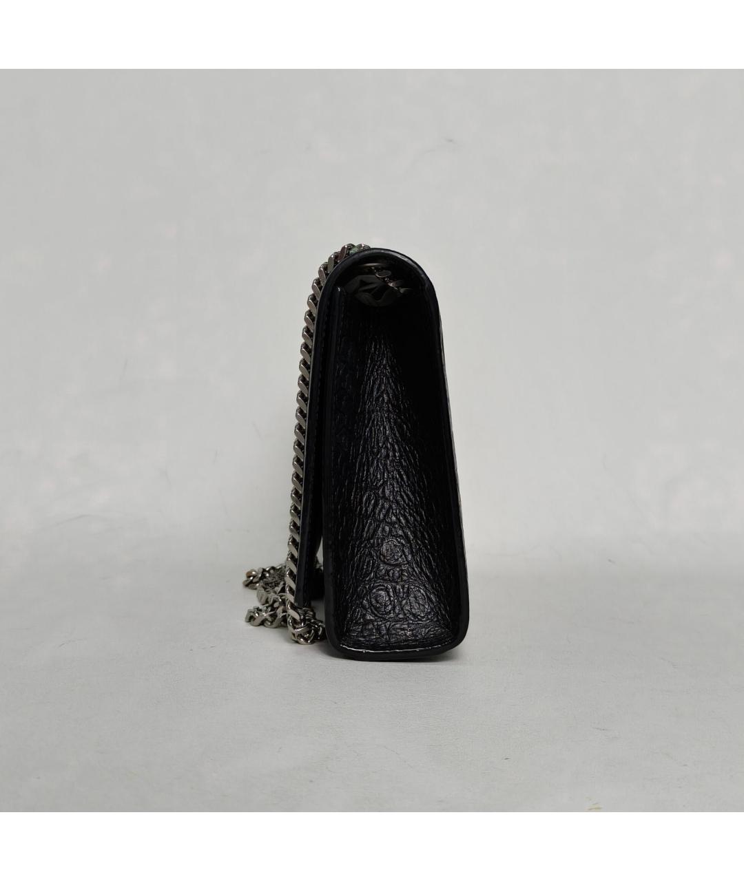 SAINT LAURENT Серебряная кожаная сумка через плечо, фото 5