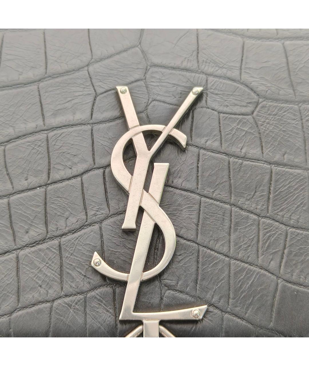 SAINT LAURENT Серебряная кожаная сумка через плечо, фото 7