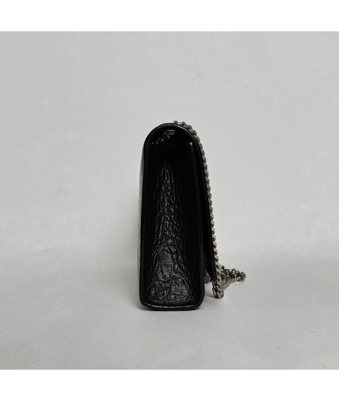 SAINT LAURENT Серебряная кожаная сумка через плечо, фото 3