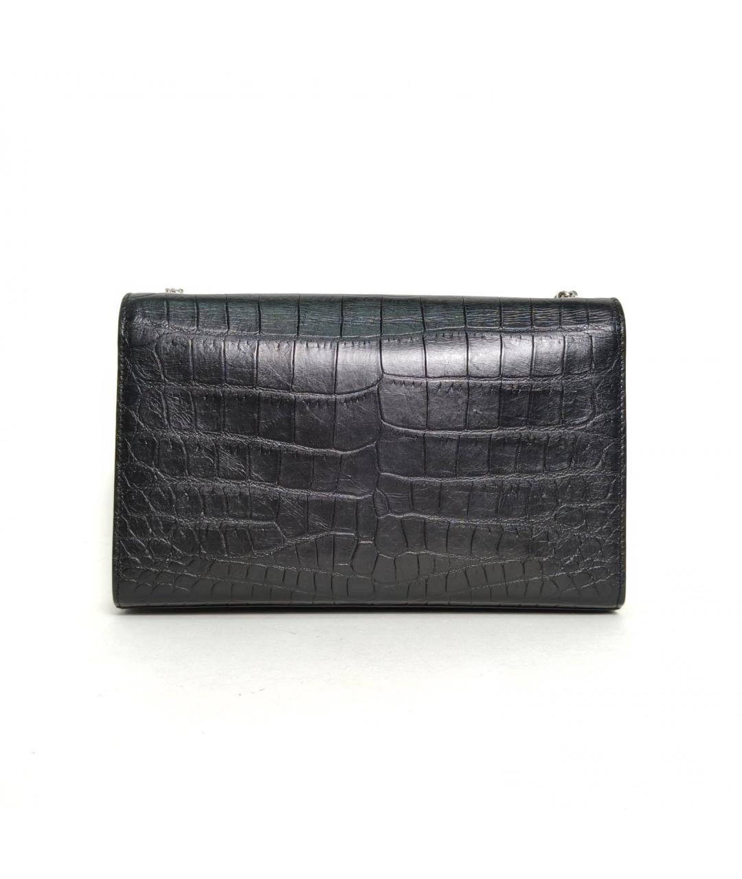 SAINT LAURENT Серебряная кожаная сумка через плечо, фото 4