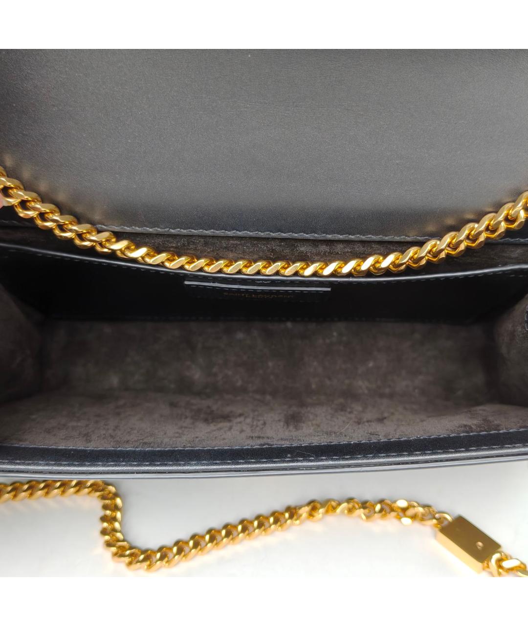 SAINT LAURENT Черная кожаная сумка через плечо, фото 8