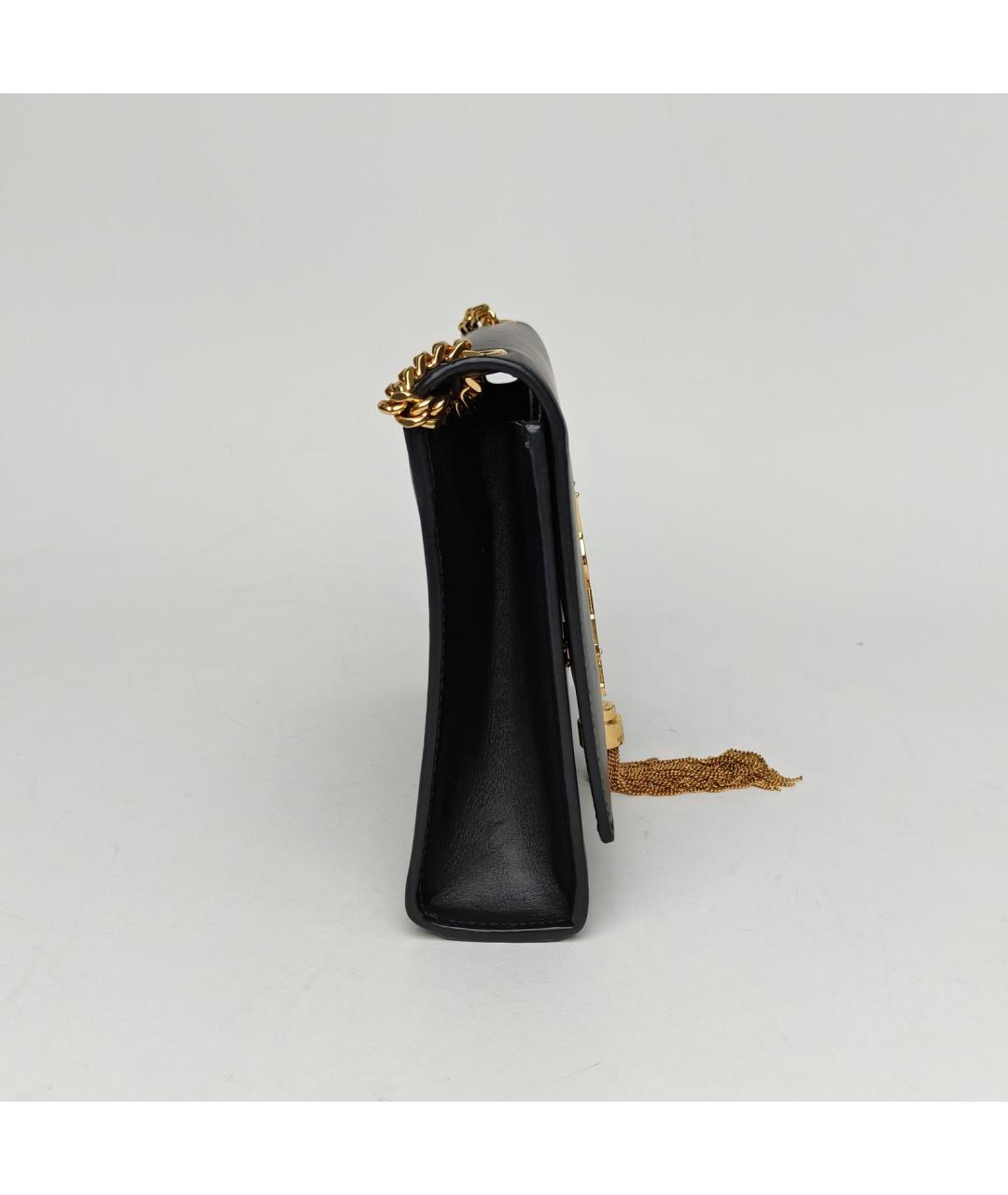 SAINT LAURENT Черная кожаная сумка через плечо, фото 5