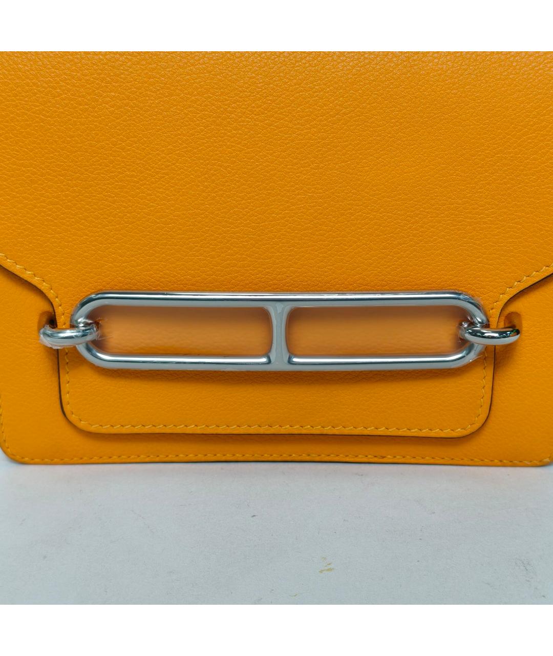 HERMES Желтая кожаная сумка через плечо, фото 7