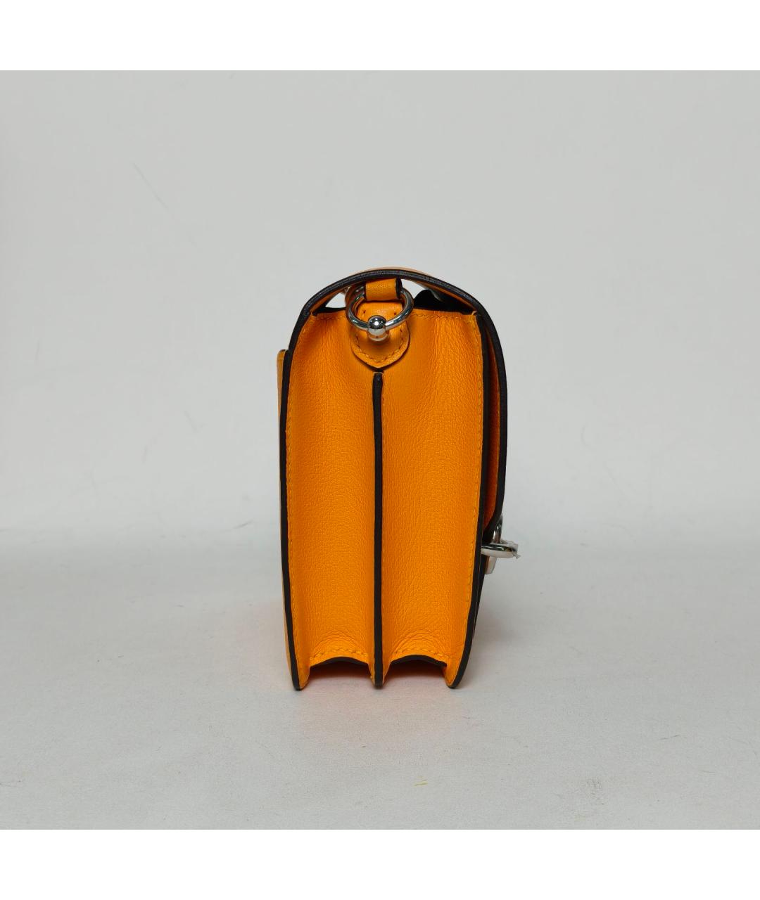 HERMES Желтая кожаная сумка через плечо, фото 5