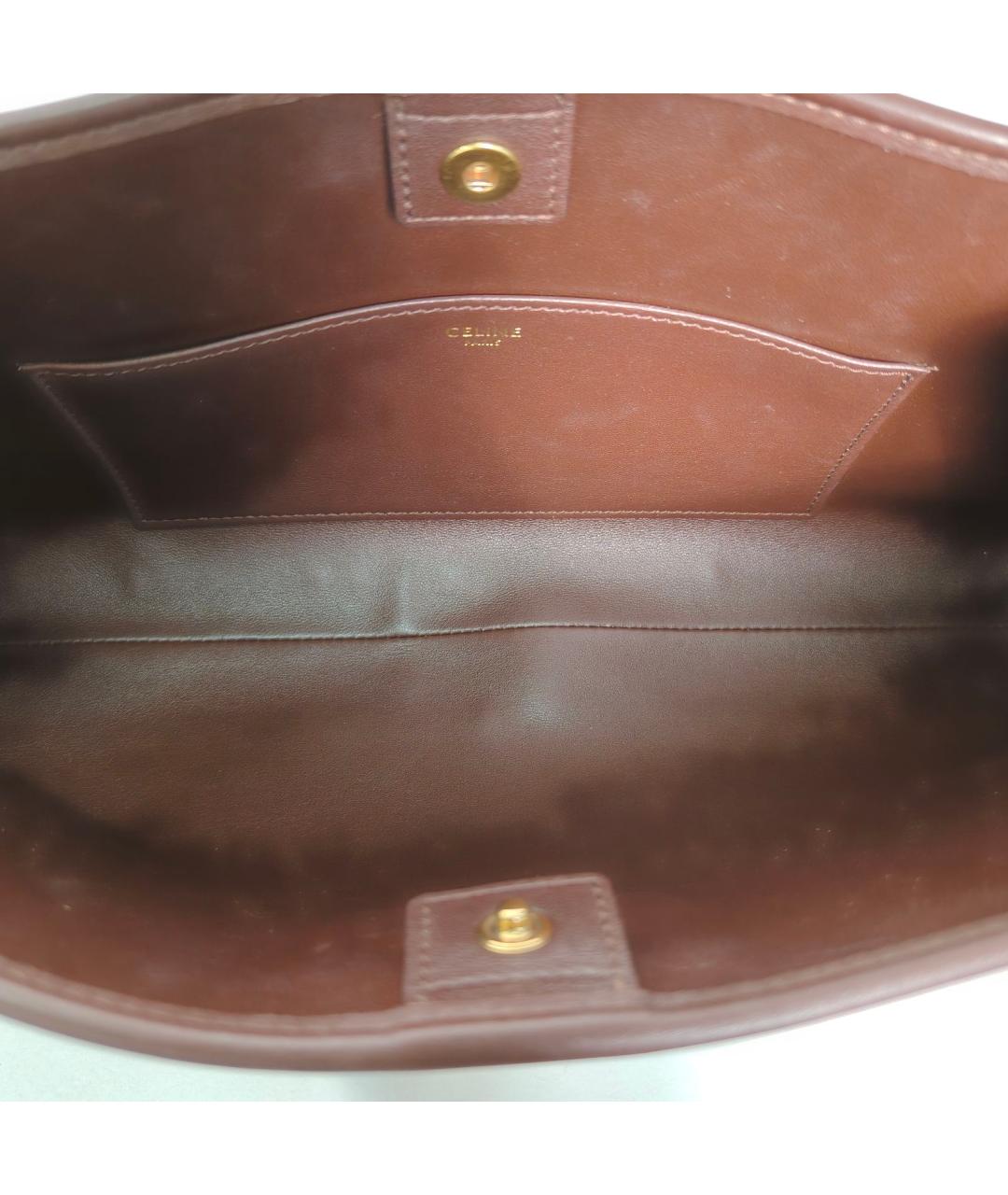 CELINE Коричневая кожаная сумка через плечо, фото 8