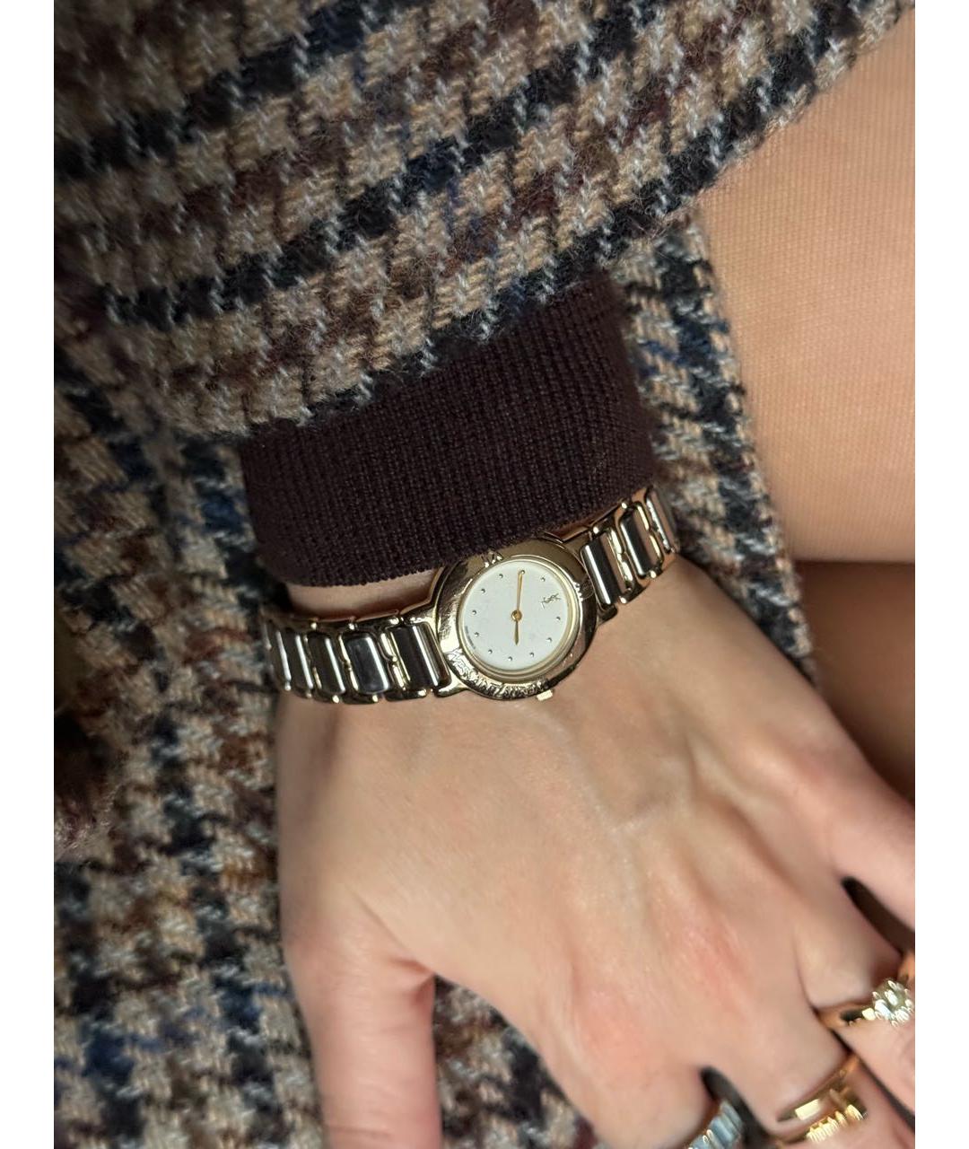 SAINT LAURENT Золотые позолоченные часы, фото 7