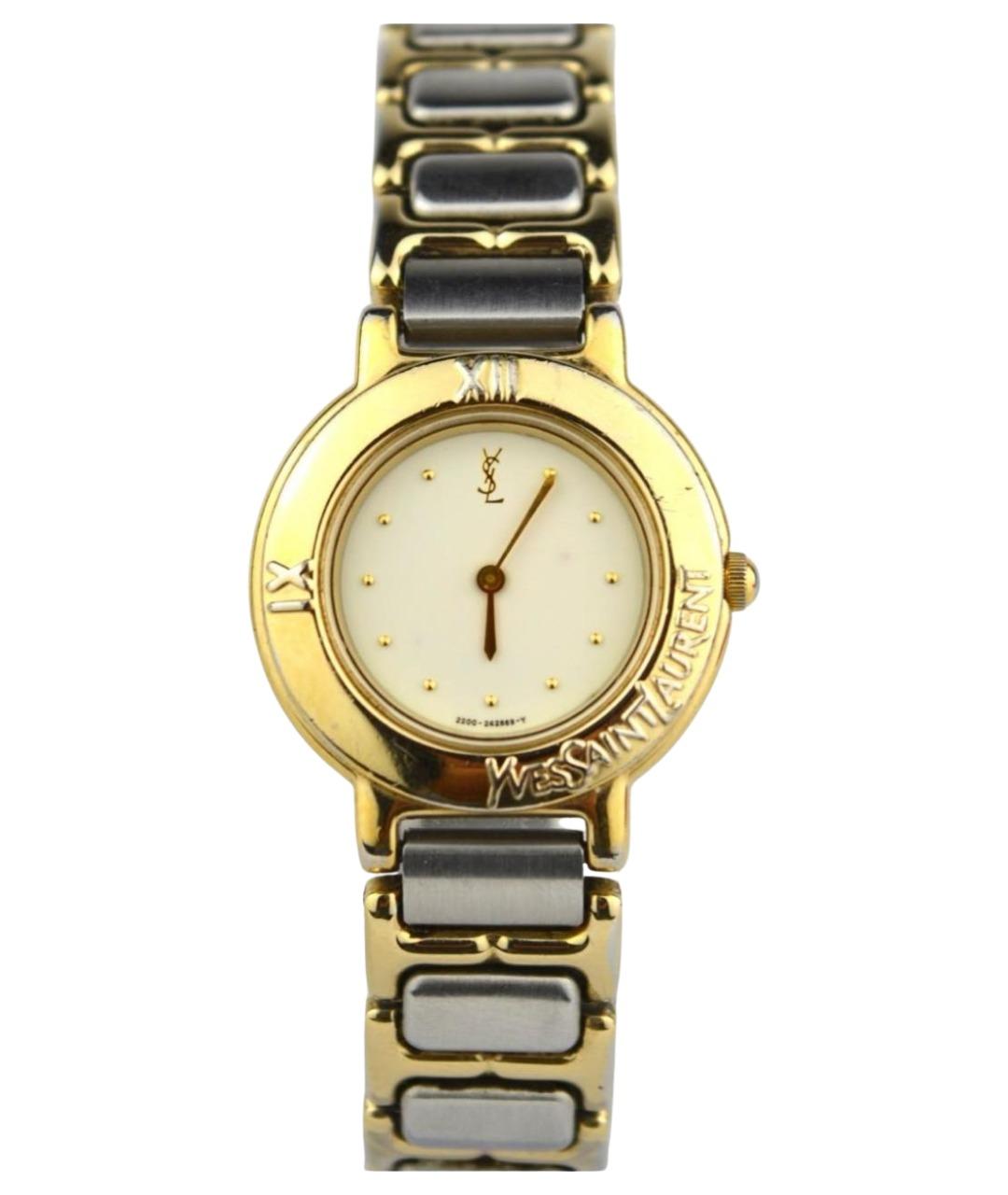 SAINT LAURENT Золотые позолоченные часы, фото 1