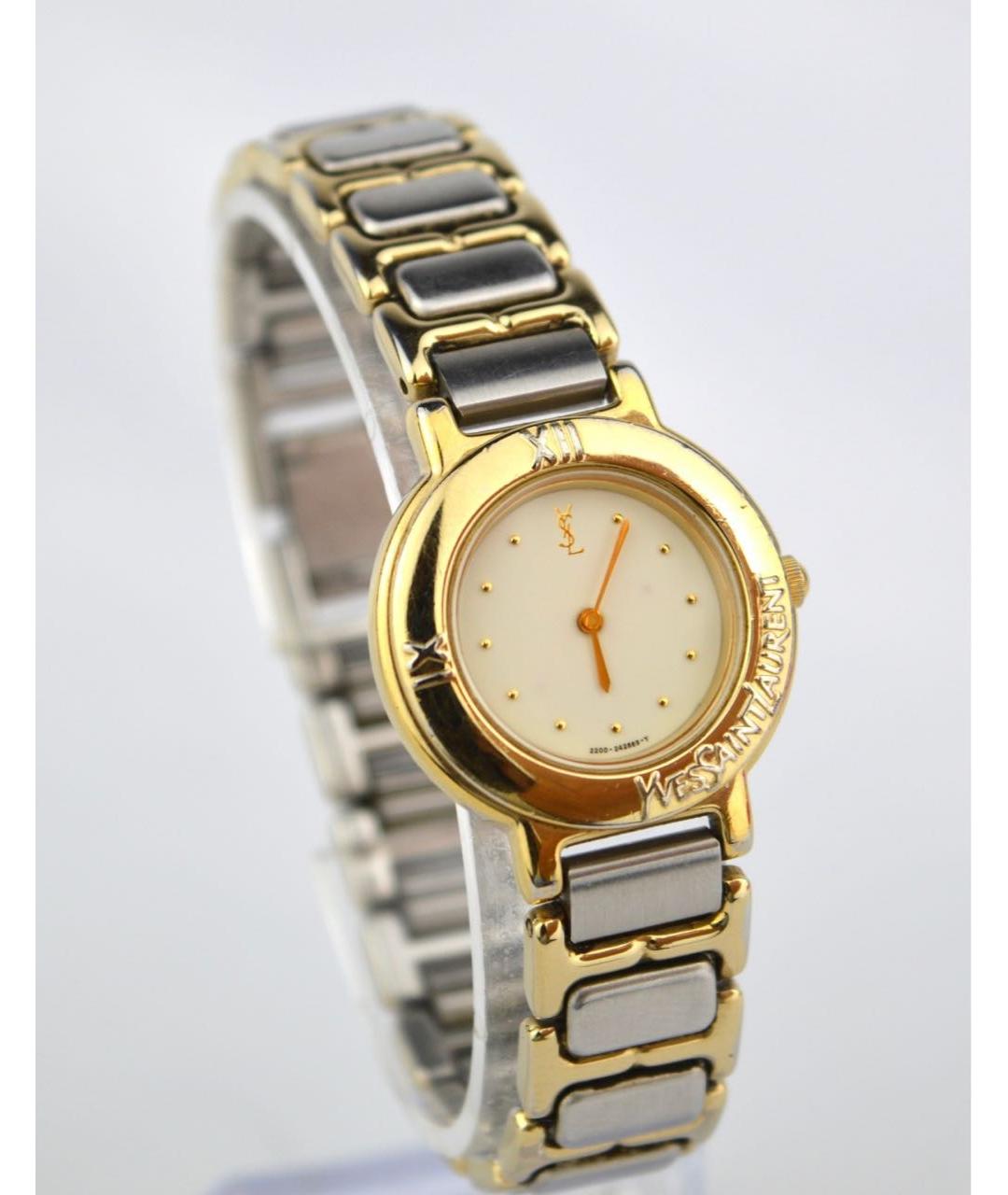 SAINT LAURENT Золотые позолоченные часы, фото 2