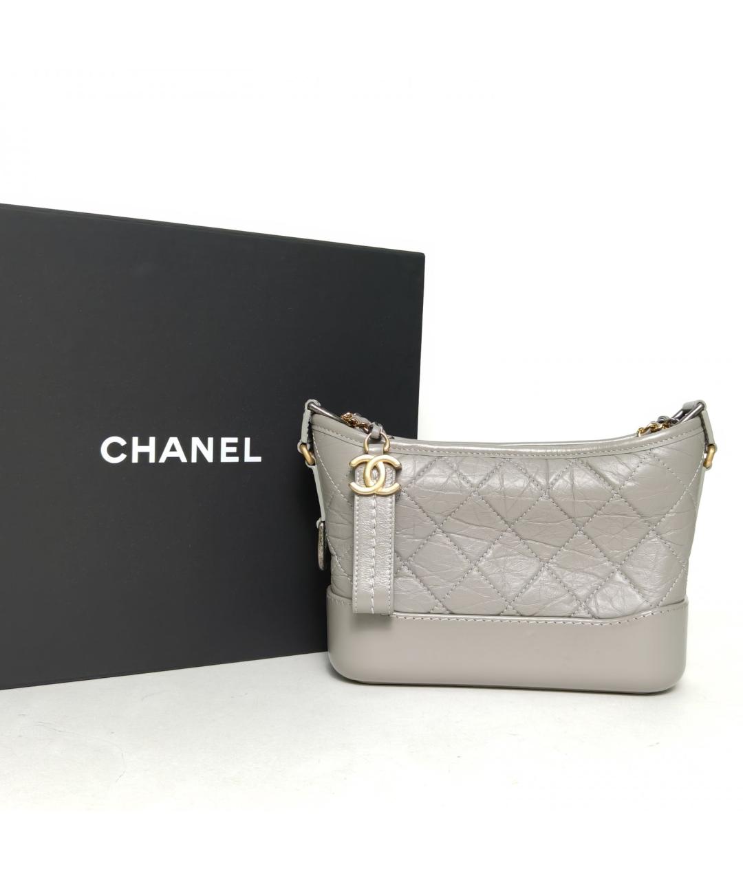 CHANEL Серая кожаная сумка через плечо, фото 8