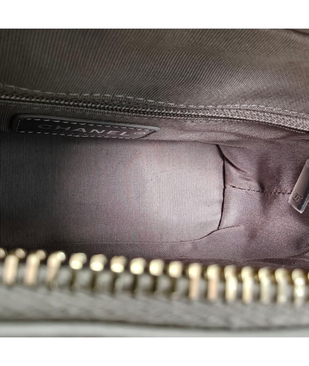 CHANEL Серая кожаная сумка через плечо, фото 7