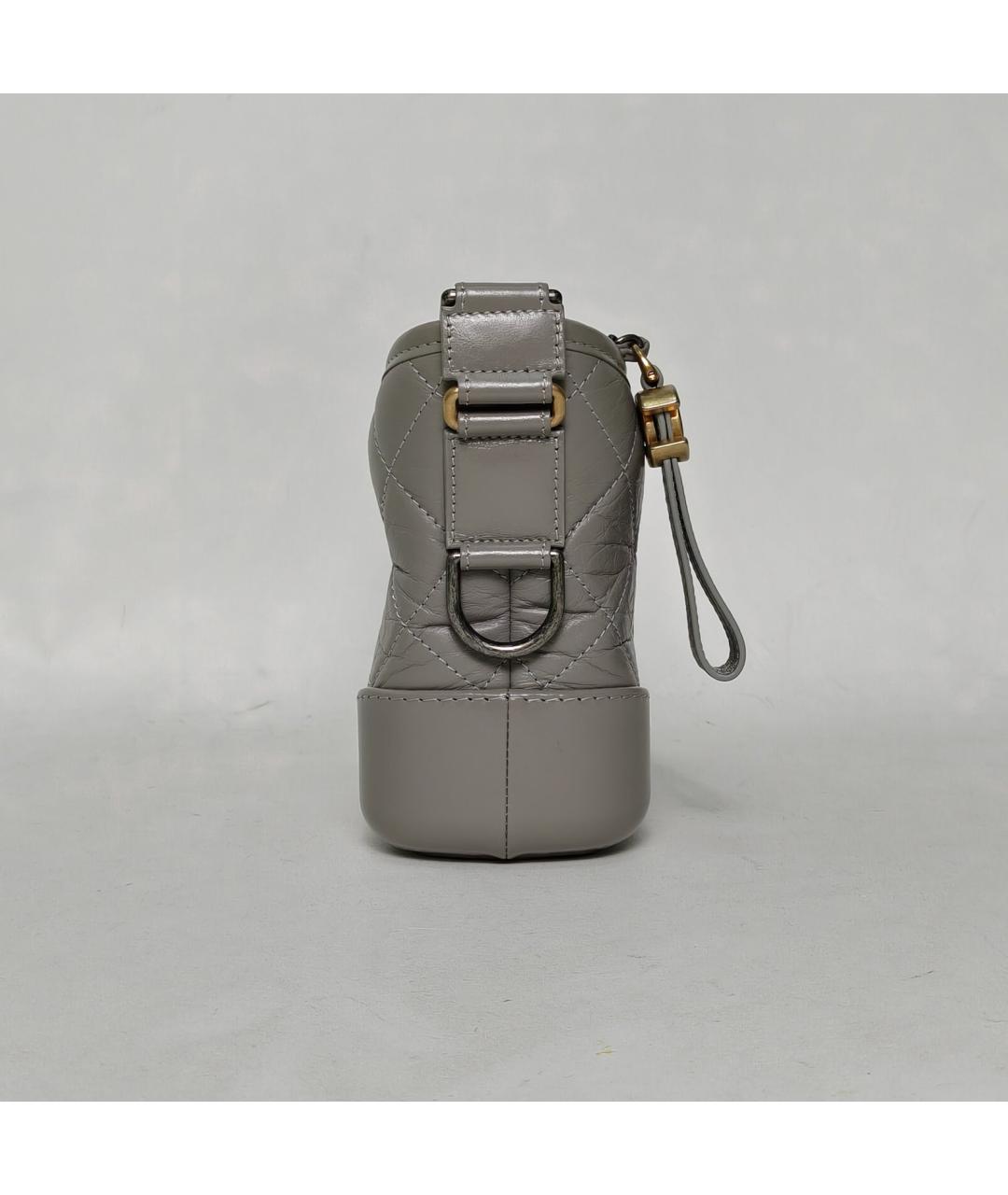 CHANEL Серая кожаная сумка через плечо, фото 3