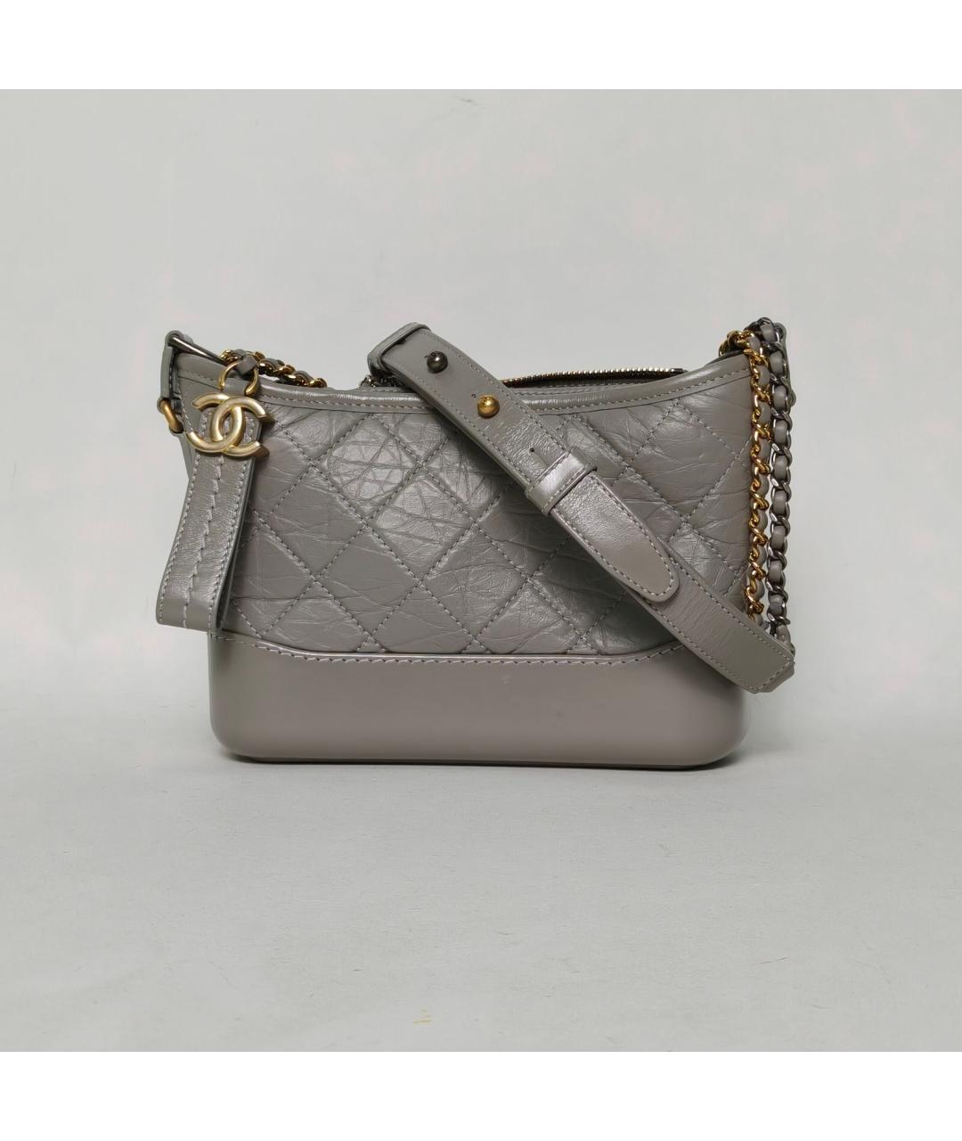 CHANEL Серая кожаная сумка через плечо, фото 9