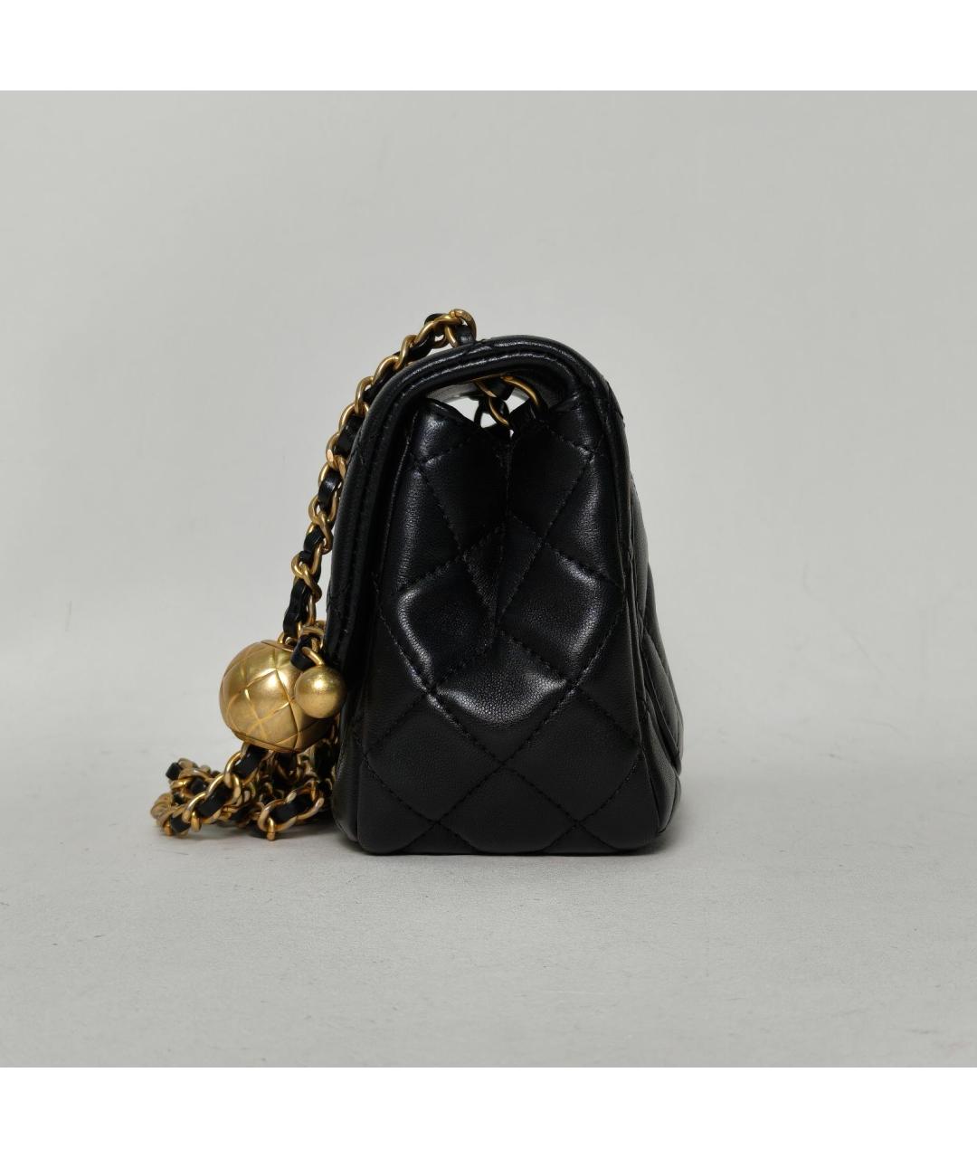 CHANEL Черная кожаная сумка через плечо, фото 5