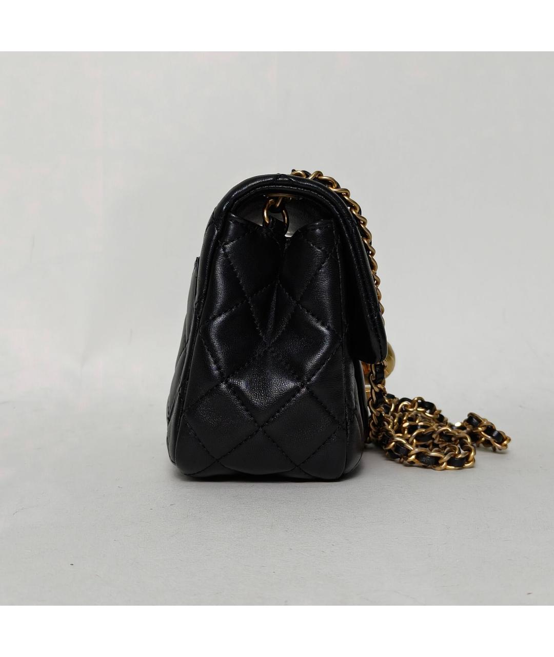 CHANEL Черная кожаная сумка через плечо, фото 3