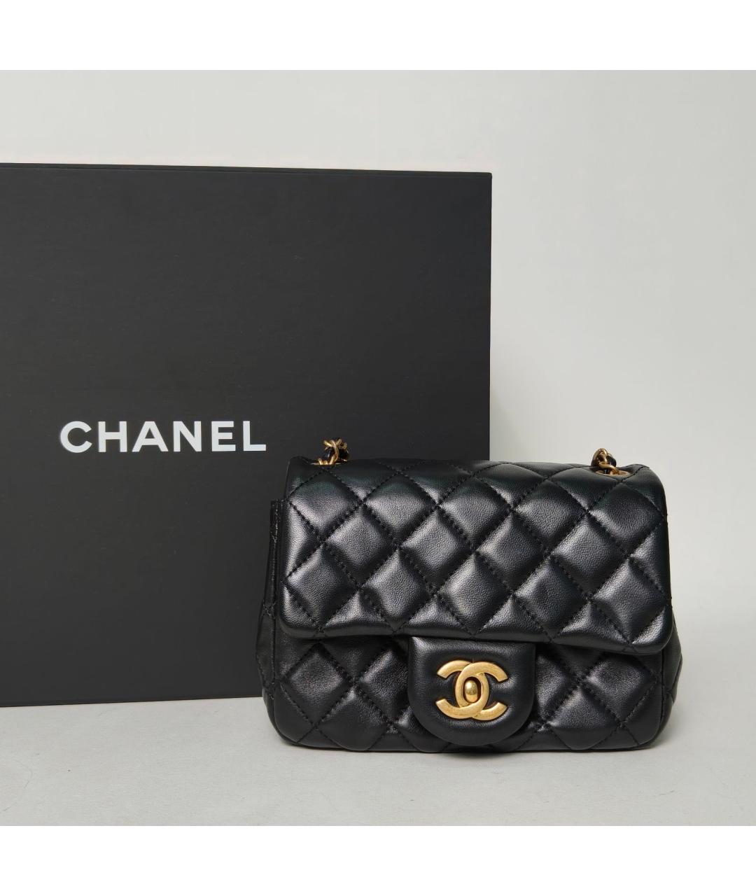 CHANEL Черная кожаная сумка через плечо, фото 9