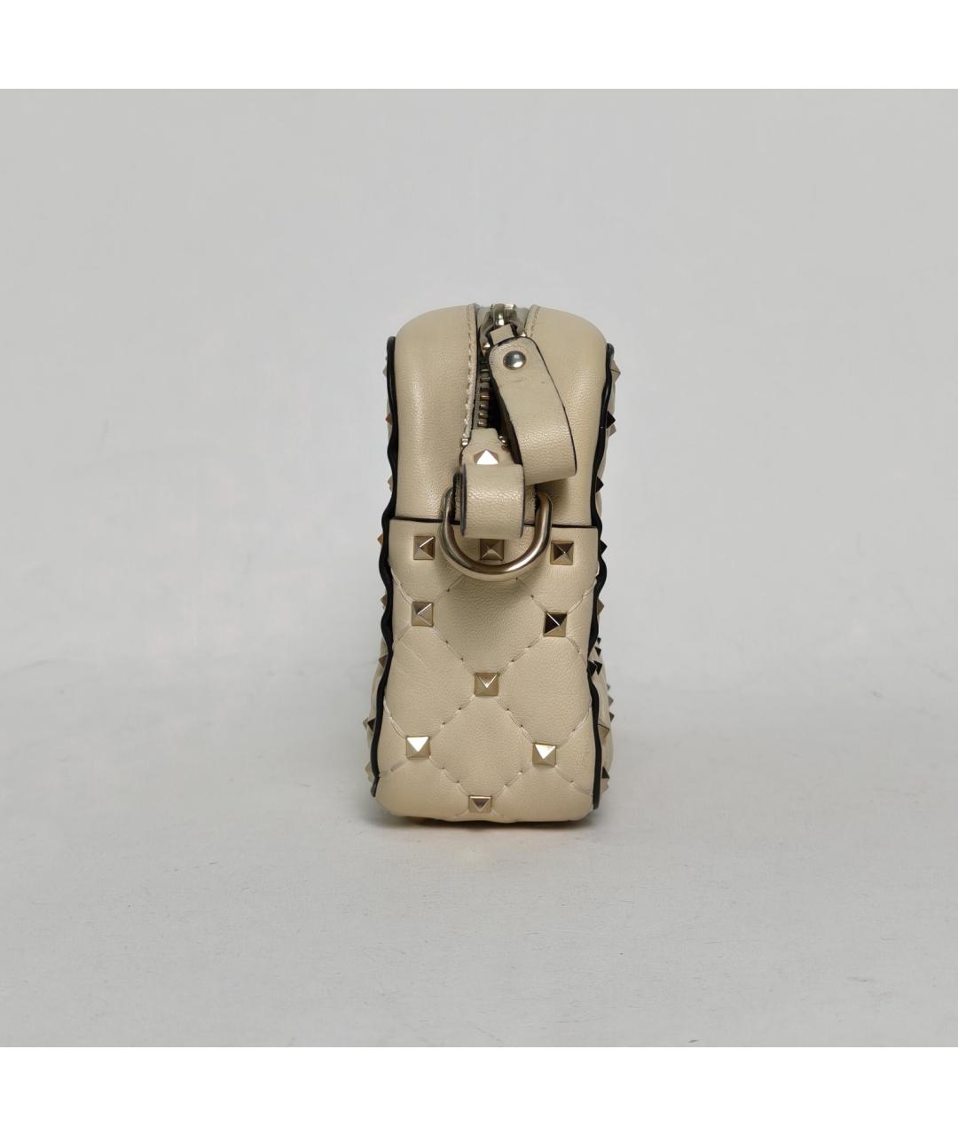 VALENTINO Бежевая кожаная сумка через плечо, фото 5