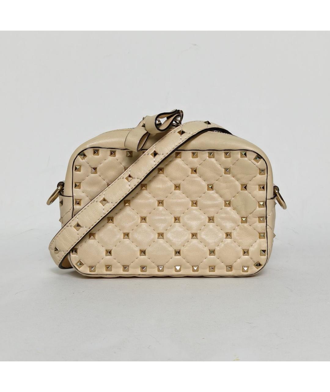 VALENTINO Бежевая кожаная сумка через плечо, фото 2