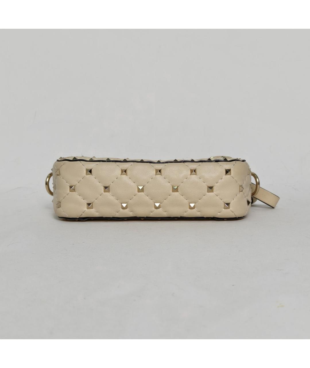 VALENTINO Бежевая кожаная сумка через плечо, фото 6