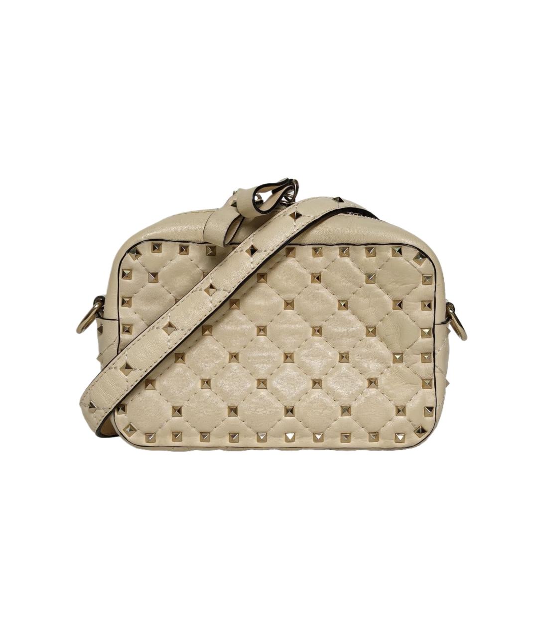 VALENTINO Бежевая кожаная сумка через плечо, фото 1